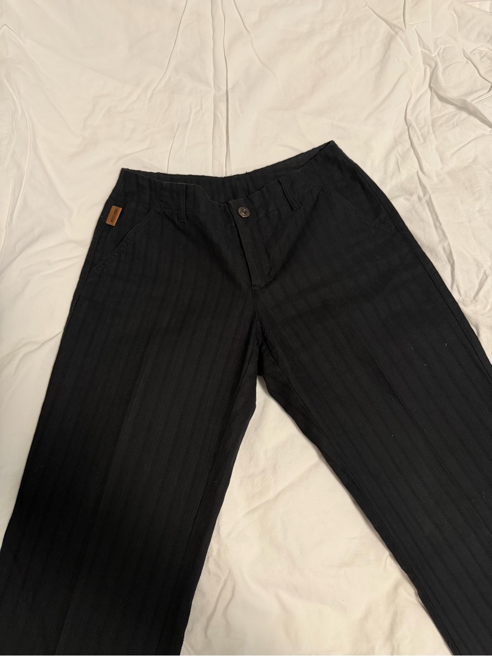 Moschino Black Pinstripe Pants